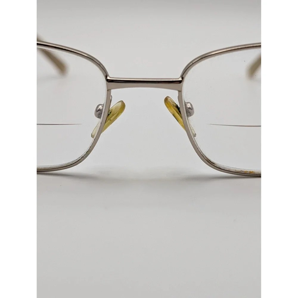 Oleg Cassini OCO505 Eyeglasses Frames Only Silver Full Rim Crystal Hinge 53mm